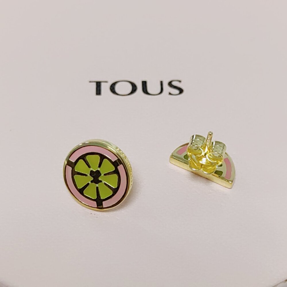 TOUS Earring Silver Vermeil TOUS St. Tropez Cup Earrings with enamel Women Jewel - Picture 5 of 5
